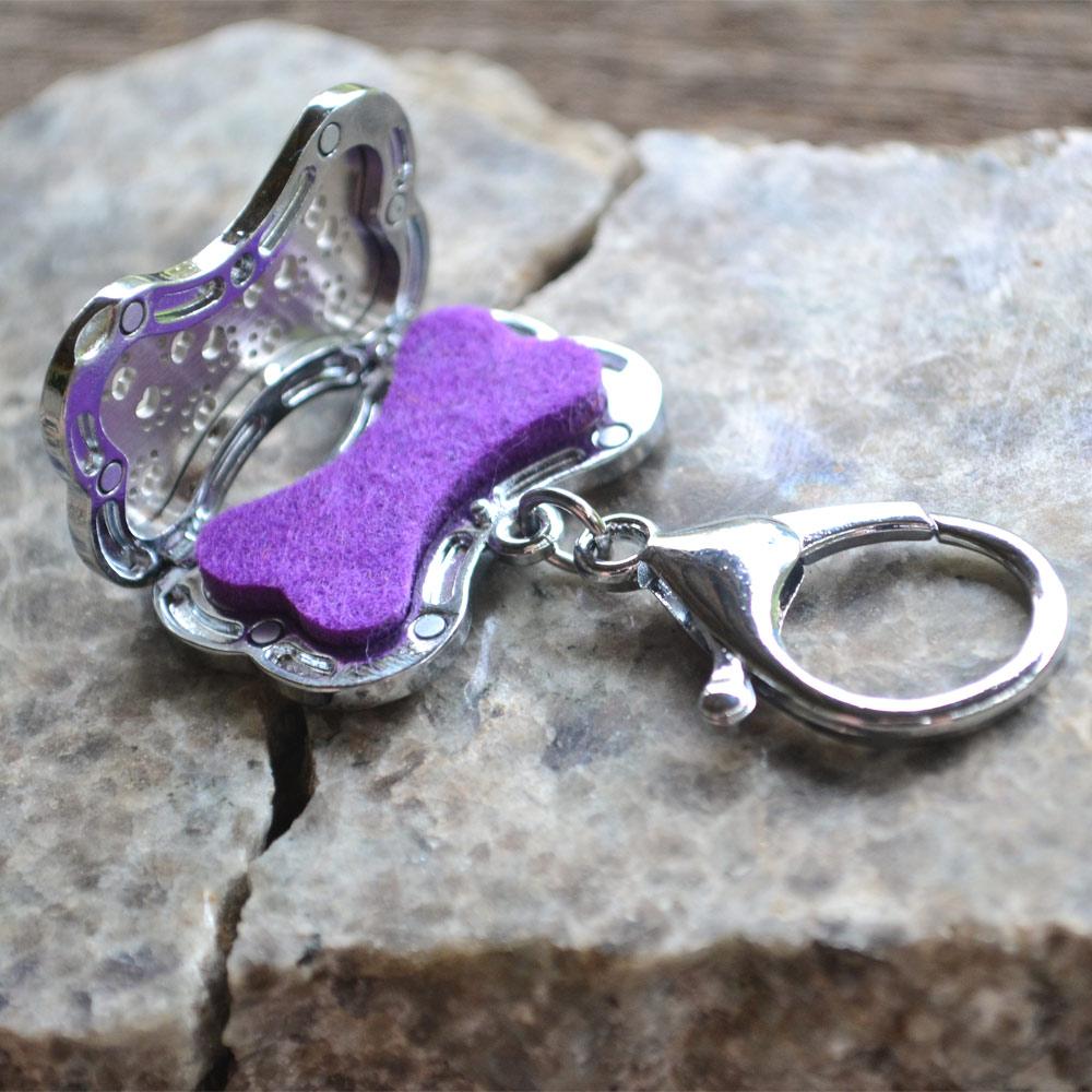 PawZaar Accessories Silver tone Dog Bone Aromatherapy Purse Locket or Key Ring