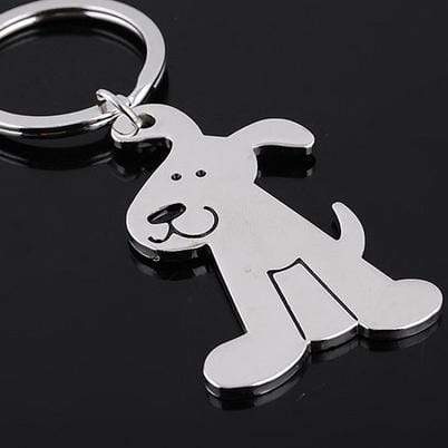 PawZaar Accessories Silver tone Smiling Dog Key Ring