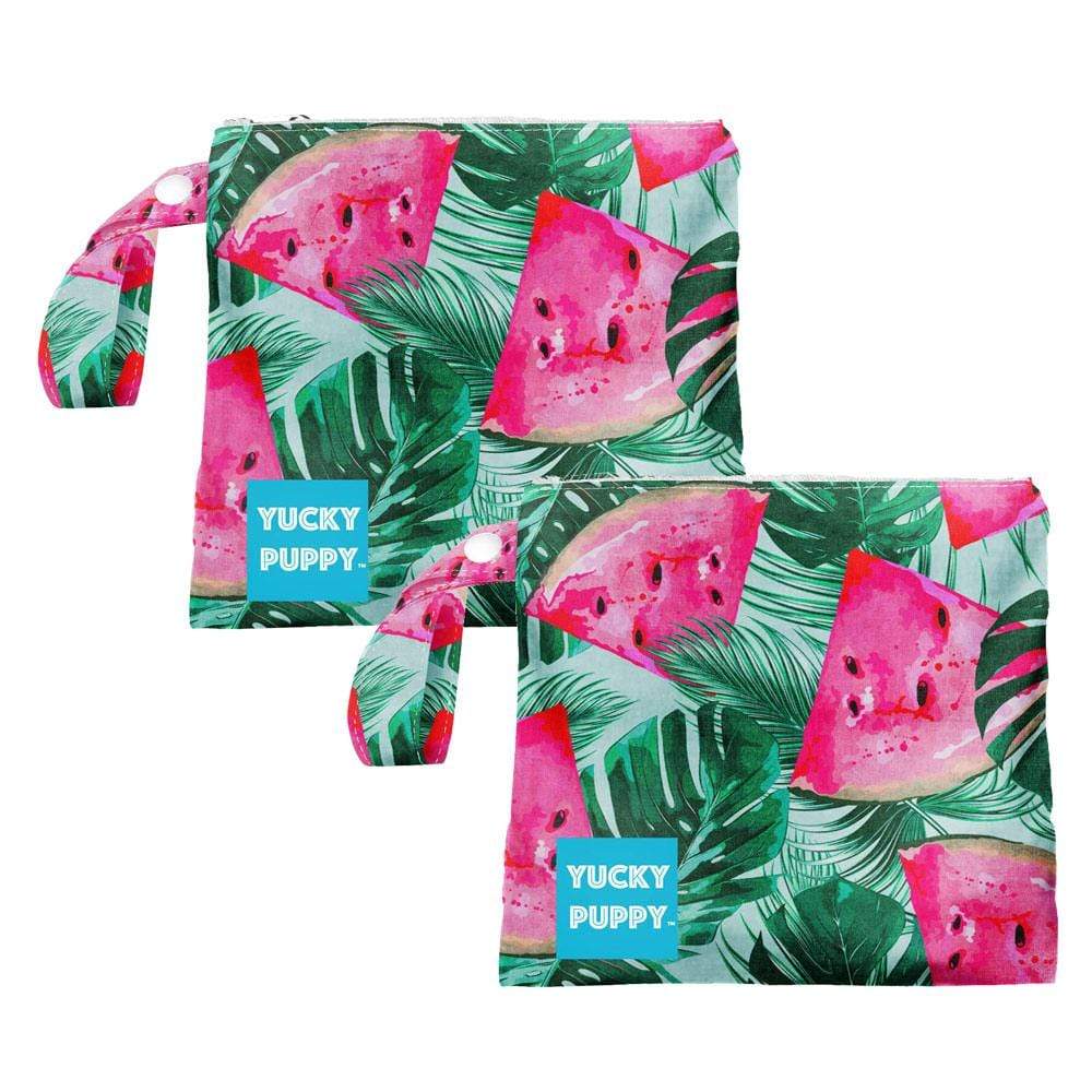 PawZaar Bags and Purses Watermelon YUCKY PUPPY Dog Poop Bag Holders (Set of 2 Bags)