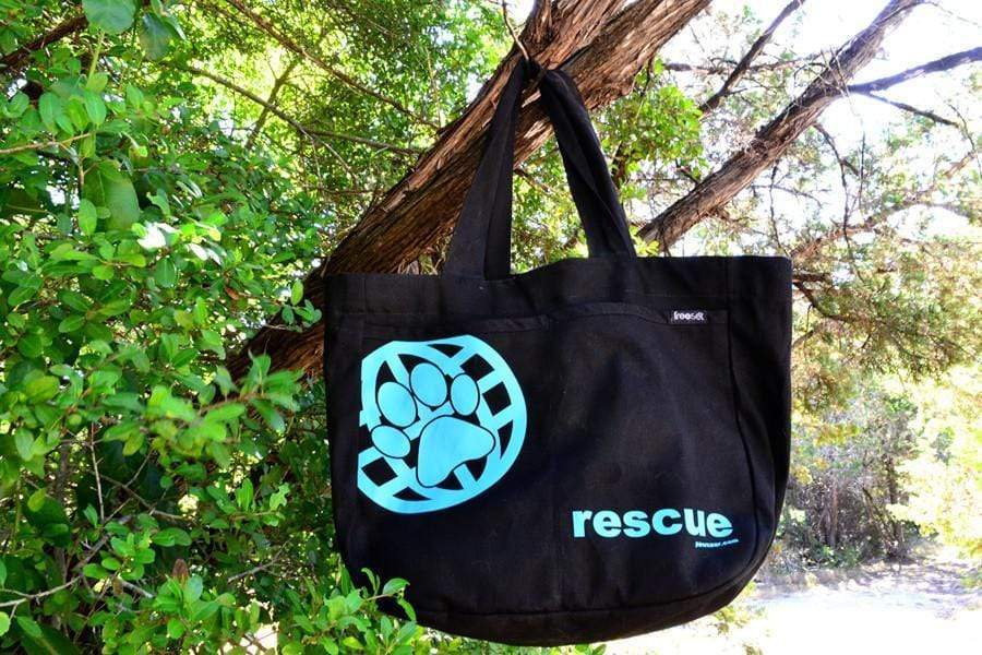 PawZaar.com Bags and Purses Black RESCUE Tote Bag