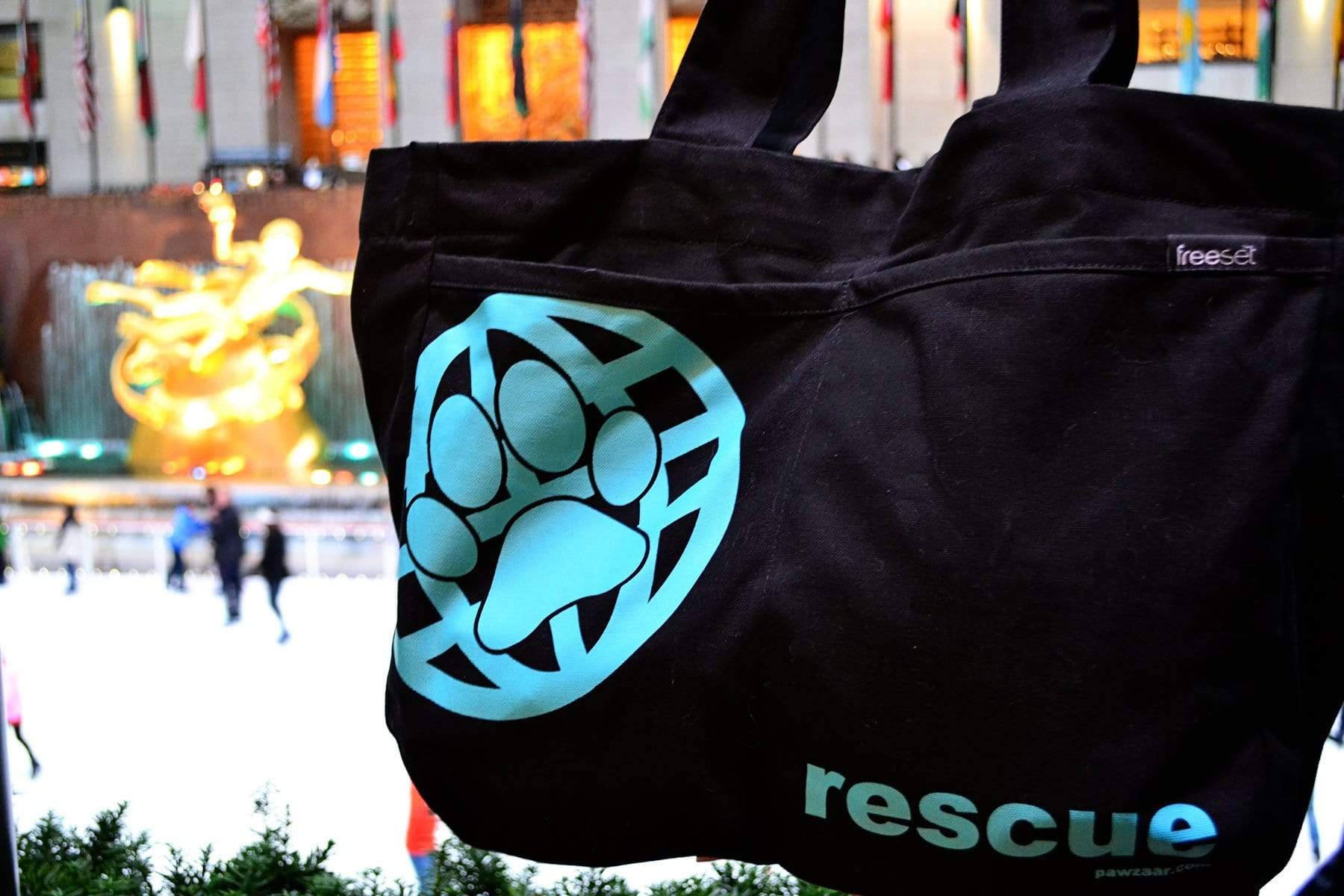 PawZaar.com Bags and Purses Black RESCUE Tote Bag