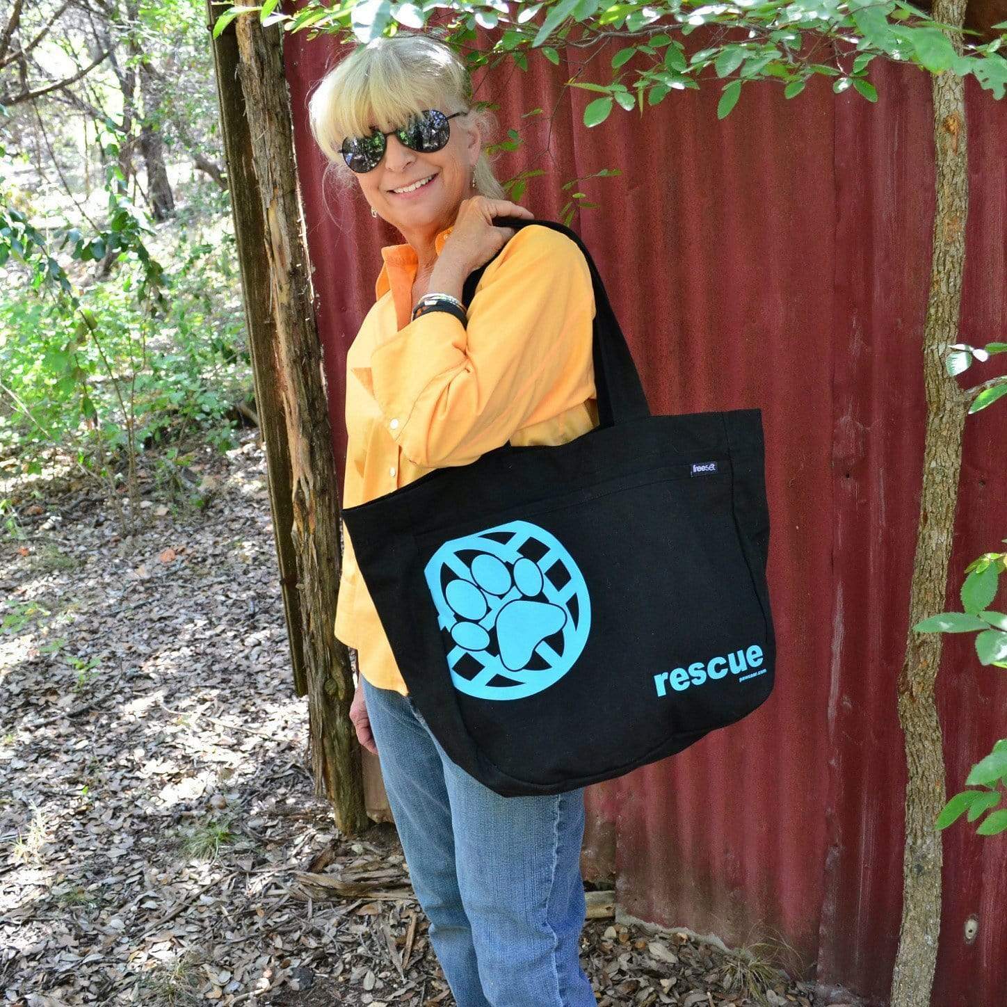 PawZaar.com Bags and Purses Black RESCUE Tote Bag