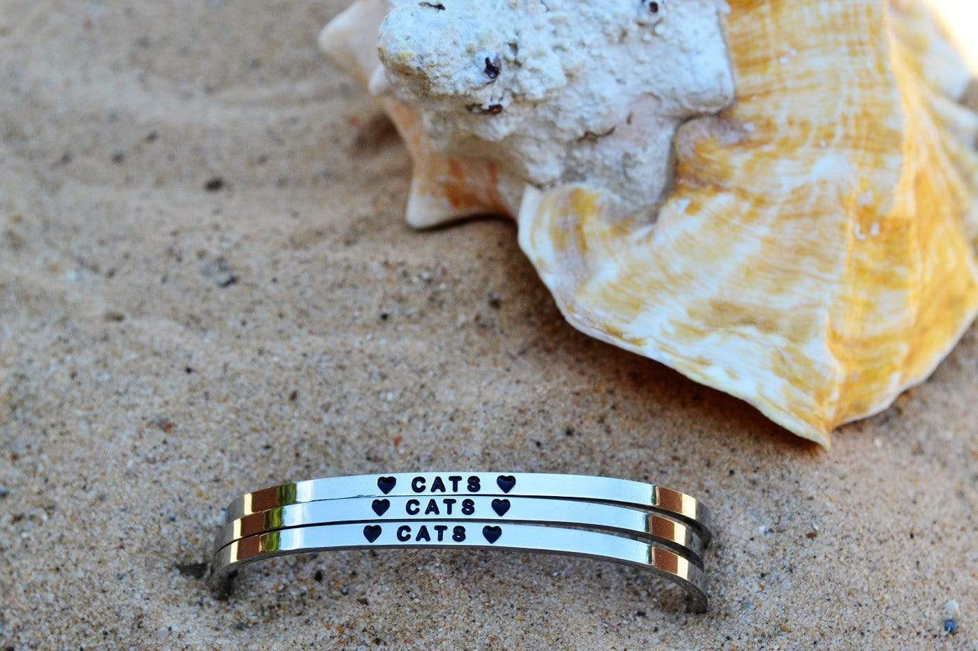 PawZaar.com Jewelry Stainless steel / OSFM CATS Cuff Bracelet | Paw Promise Charity Bracelets