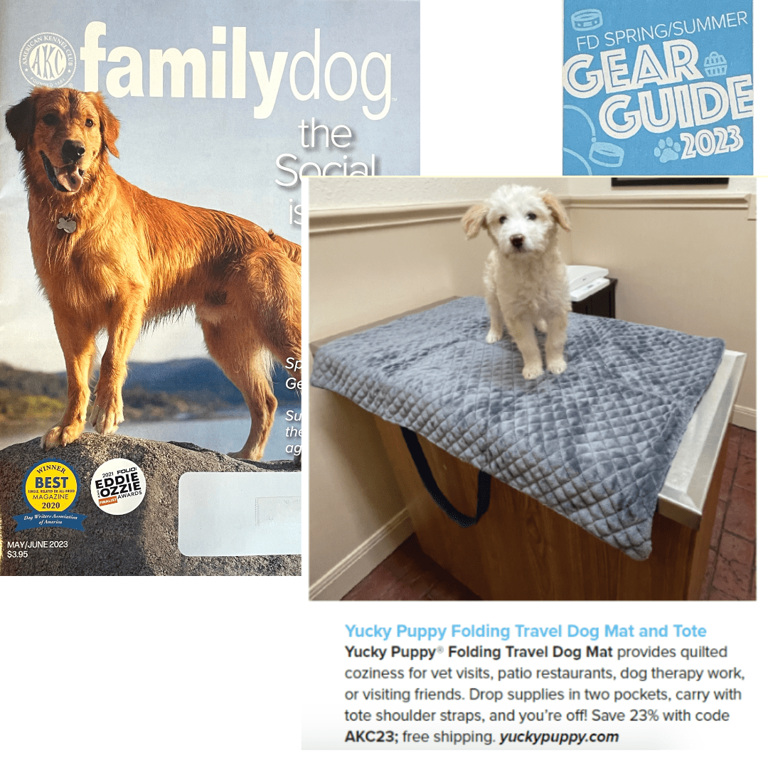 YUCKY PUPPY Folding Travel Dog Mat & Tote