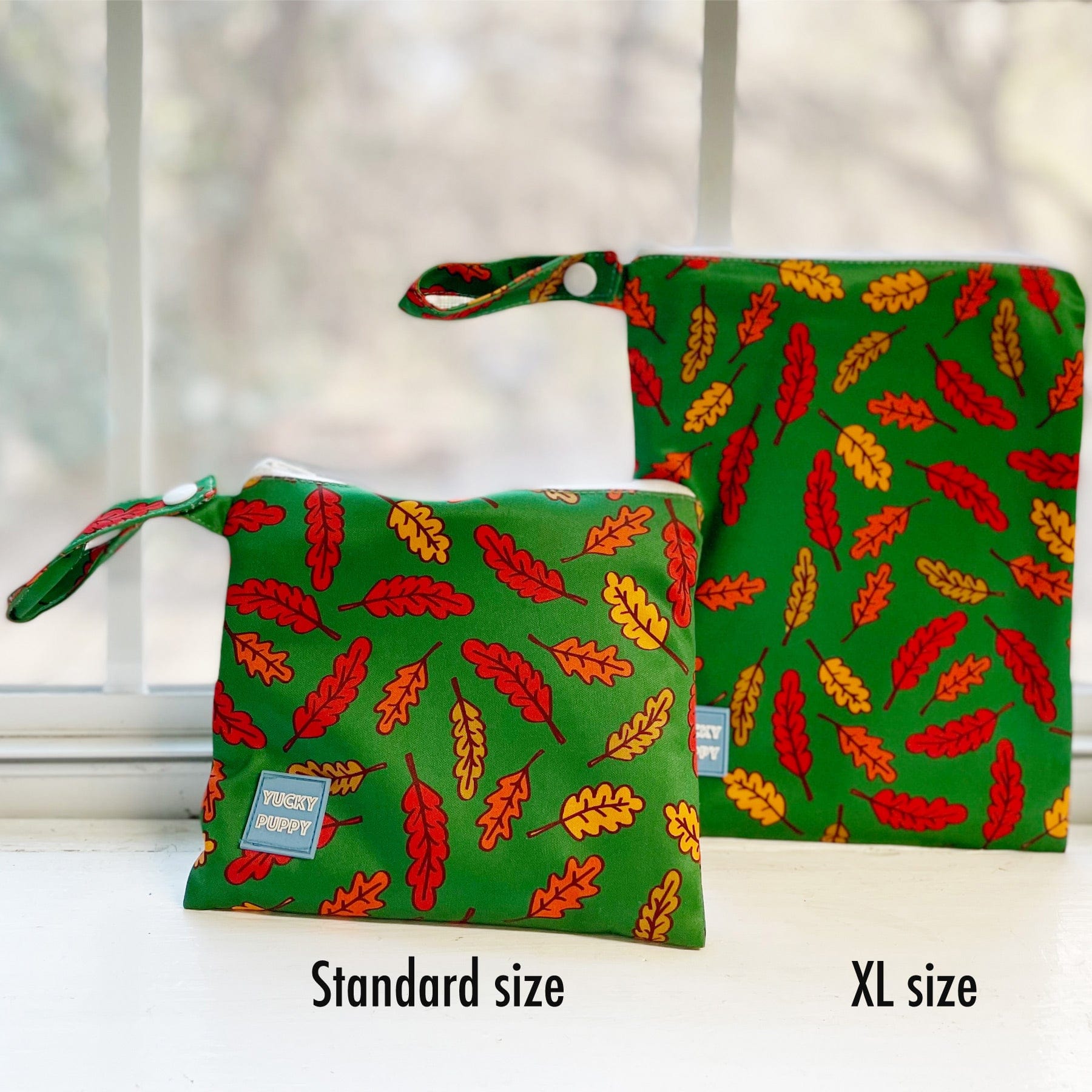 Yucky Puppy Pet Waste Bag Dispensers & Holders Standard + XL Fall Leaves Dog Poop Bag Holders (Set of 2 Bags)