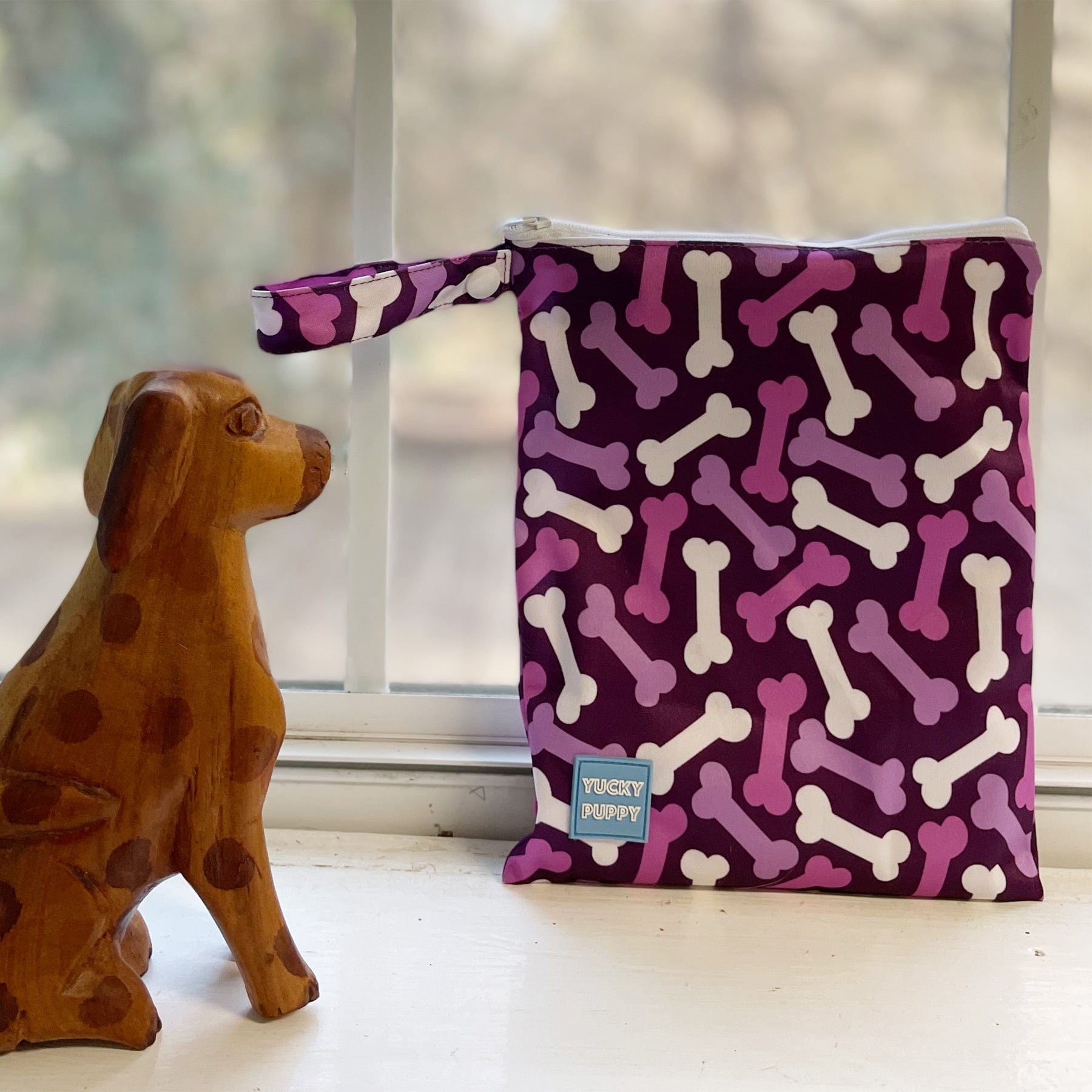 Yucky Puppy Pet Waste Bag Dispensers & Holders Yucky Puppy Dog Poop Bag Holders-- Blue or Pink/Purple Bone (Set of 2)--TWO SIZES