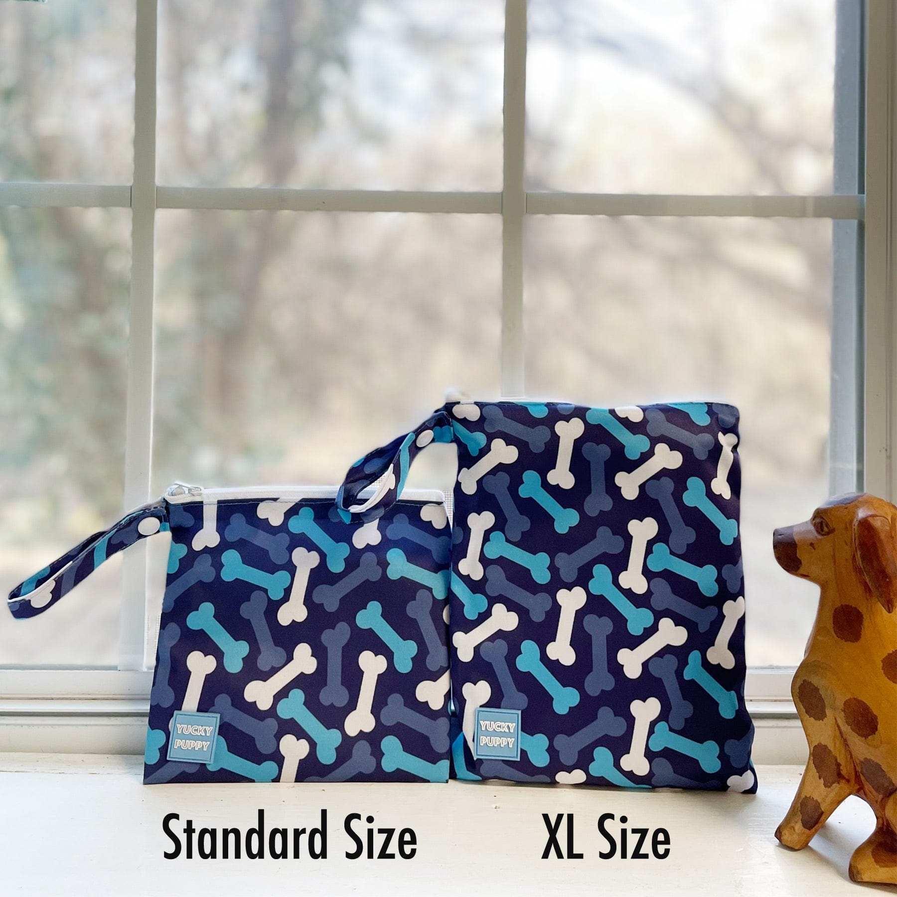 Yucky Puppy Pet Waste Bag Dispensers & Holders Yucky Puppy Dog Poop Bag Holders-- Blue or Pink/Purple Bone (Set of 2)--TWO SIZES