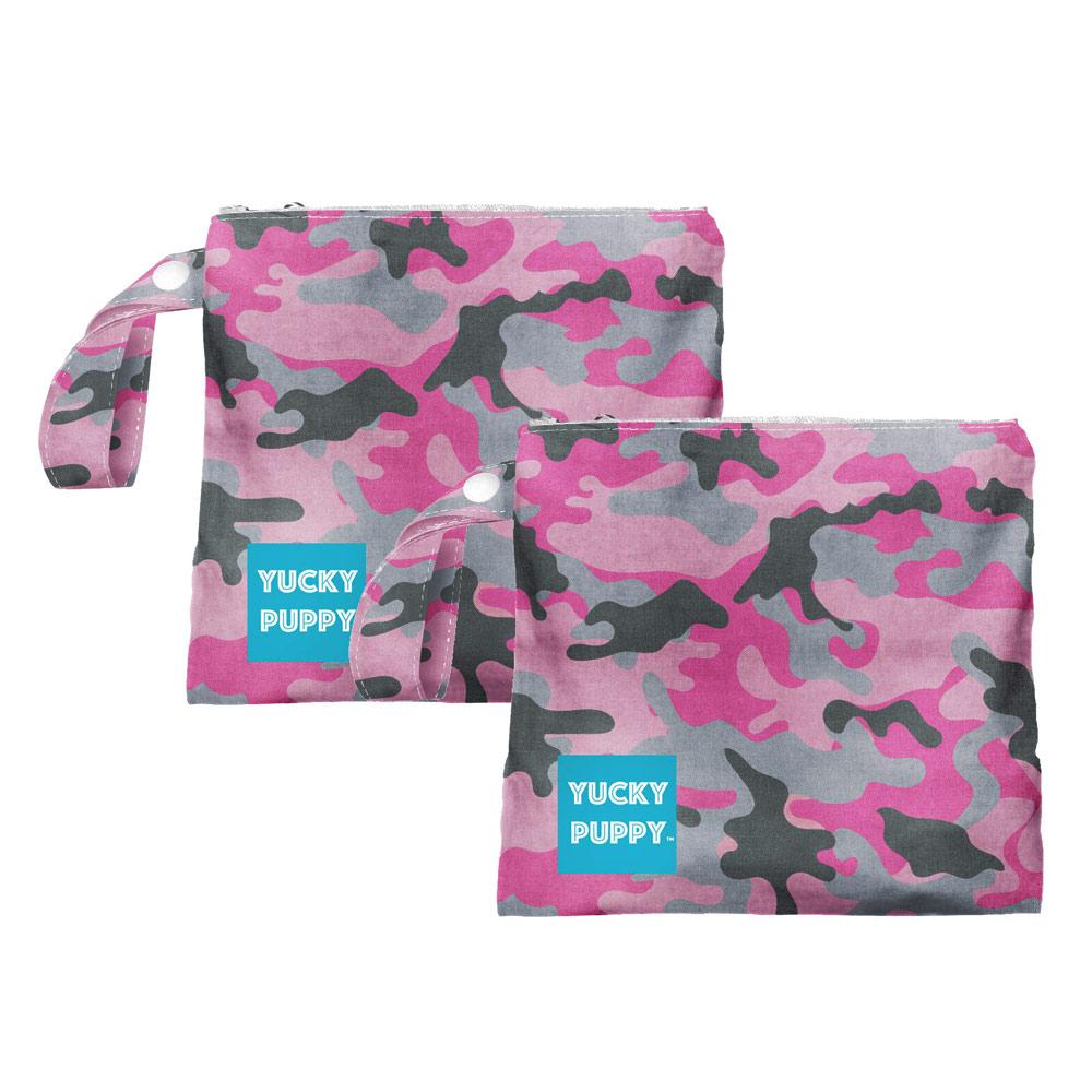 Yucky Puppy Pink Camo Dog Poop Bag Holders - FOUR COLORS (Set of 2)