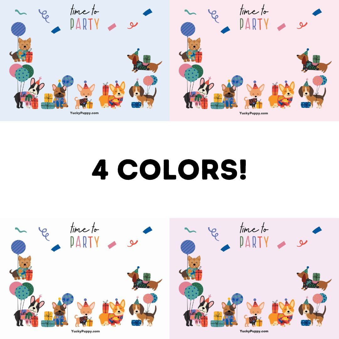 YUCKY PUPPY Time to Party Printable Cards