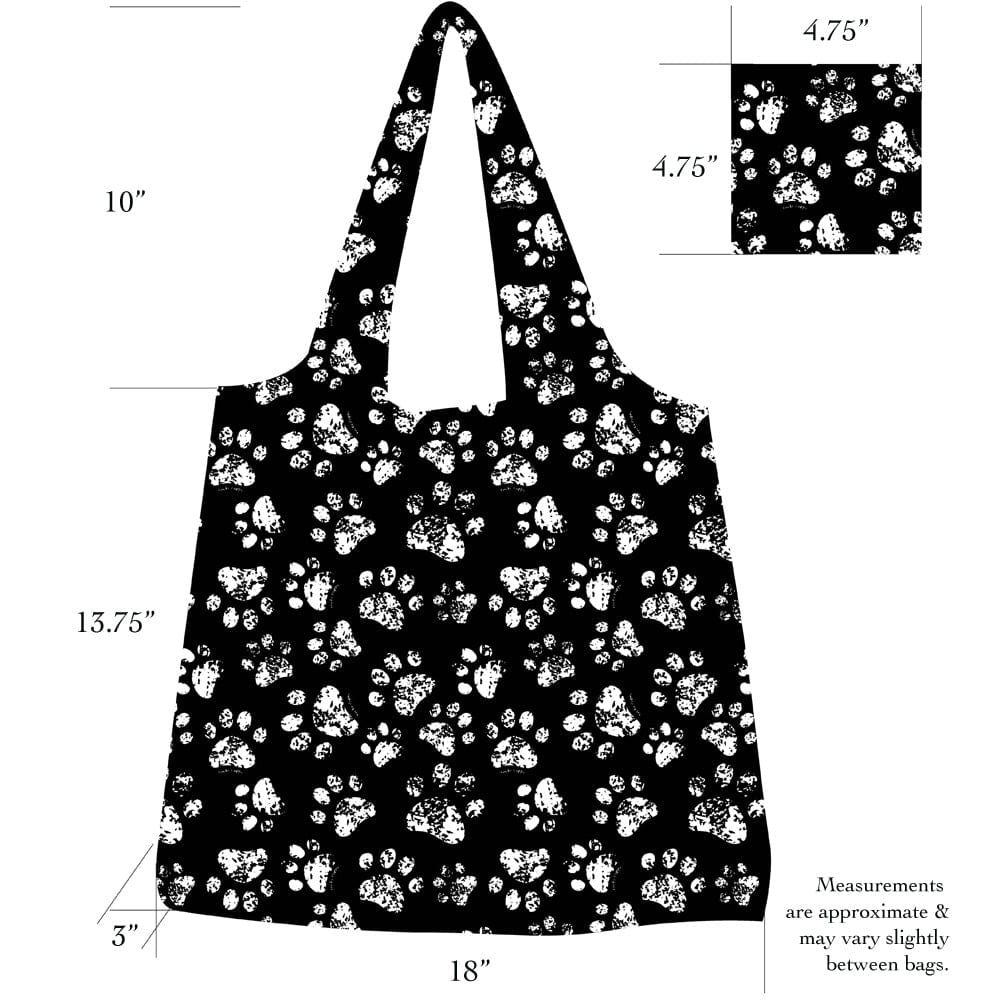 YUCKY PUPPY Paw Print Reusable Shopping Tote Bag
