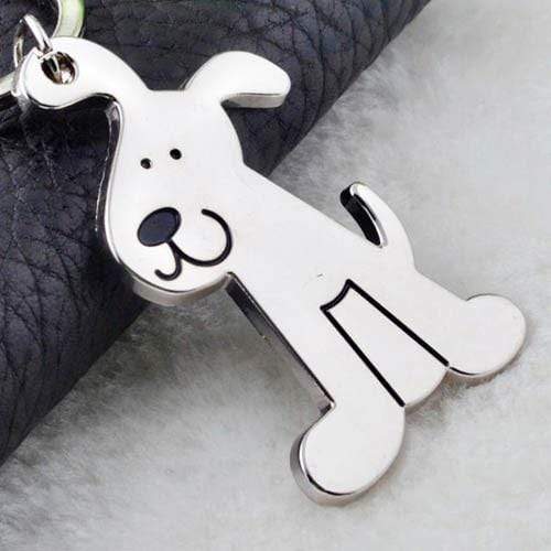 PawZaar Accessories Silver tone Smiling Dog Key Ring