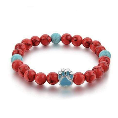 PawZaar Jewelry red / OSFM Red and Aqua Stretch Bracelet