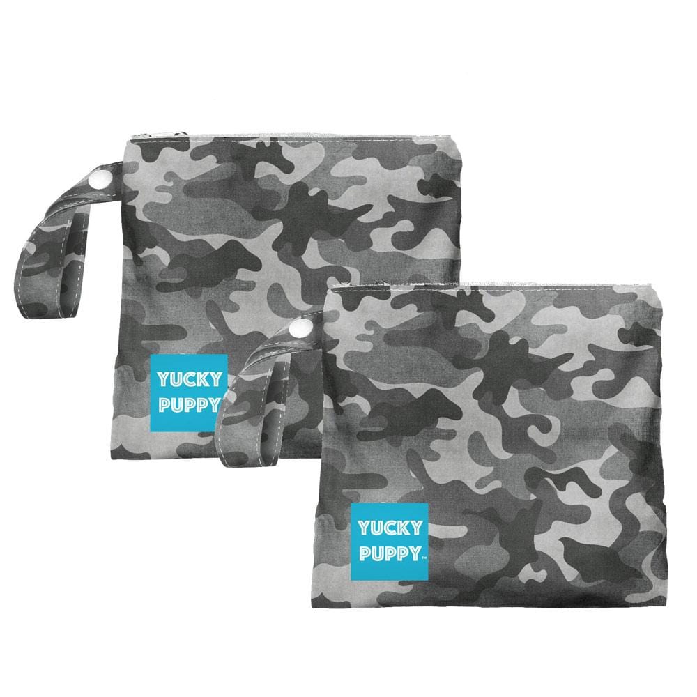 Yucky Puppy Gray Camo Dog Poop Bag Holders - FOUR COLORS (Set of 2)